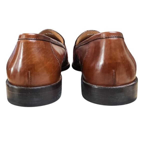 Johnston & Murphy Saddle Tan Leather Italian Handcrafted Tassel Loafers NEW 9 M - Picture 4 of 6